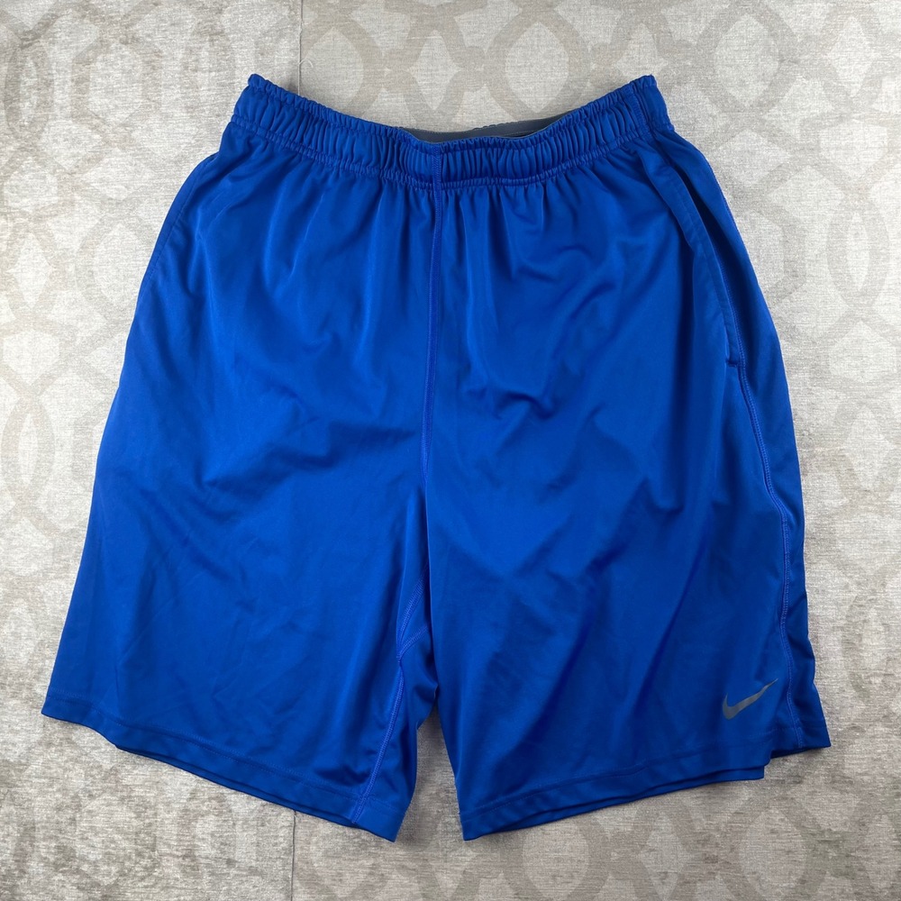 Nike Dri-FIT Mens Large Blue Excellent Athletic Training Shorts Polyester L
